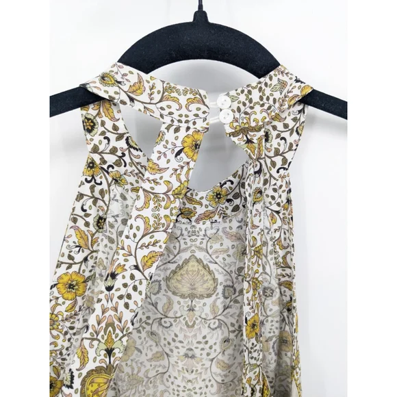 Abel The Label Dress Womens XS Yellow Jaase Halter Ditsy Floral Mini Boho Floral - Picture 4 of 11